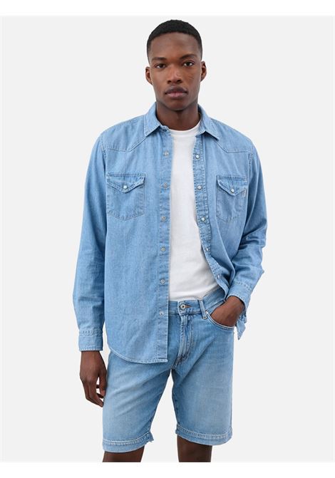 Shirt denim bleach Roy Rogers ROY ROGERS | shirts | RRU400CG340102999